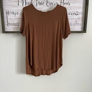 Zenana Outfitters Brown Short Sleeve Top